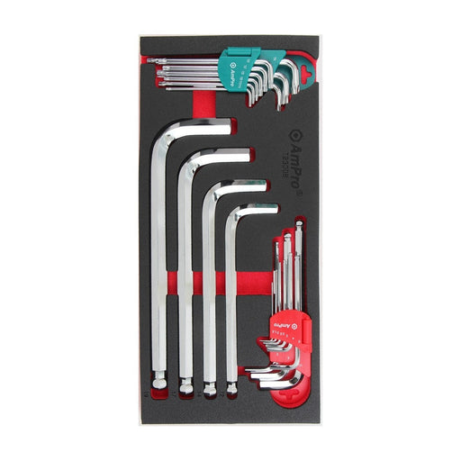 Ampro Jumbo Magnetic Metric Hex & Star Wrench Set 22 Piece T23008 — image 1