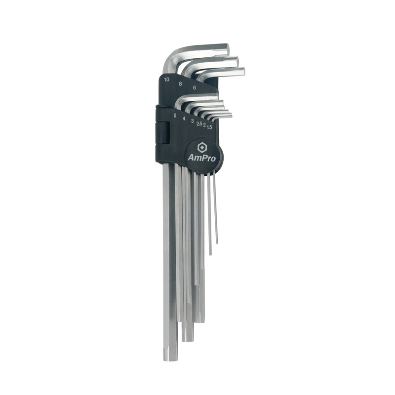 Ampro Metric Stripped Rounded Extra Long Hex Wrench Set 9 Piece T23120 — image 1