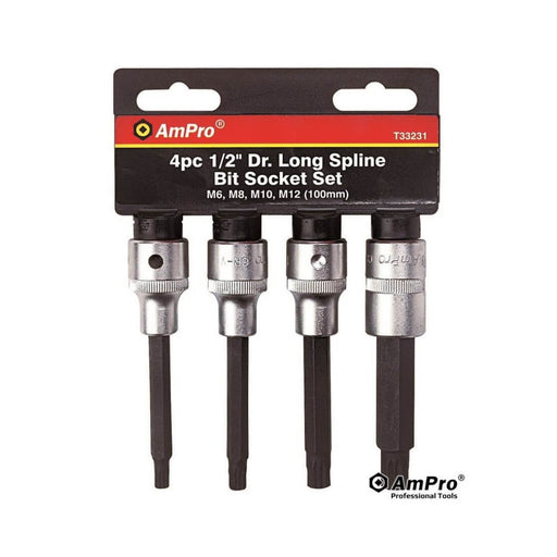 Ampro 1/2" Drive Long Spline Bit Socket Set T33231 — image 1