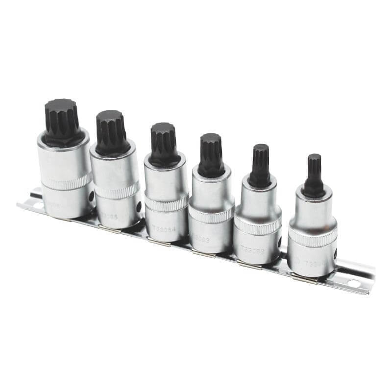 Ampro 1/2" Drive 55mm Spline Bit Socket Set 6 Piece T33237 — image 1