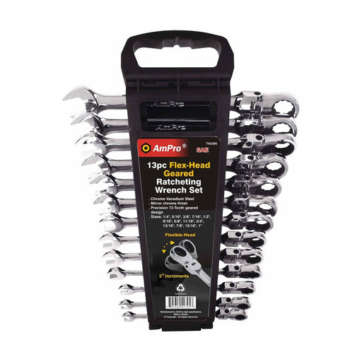Ampro Flex Geared Combination Wrench 13 Pieces — image 1