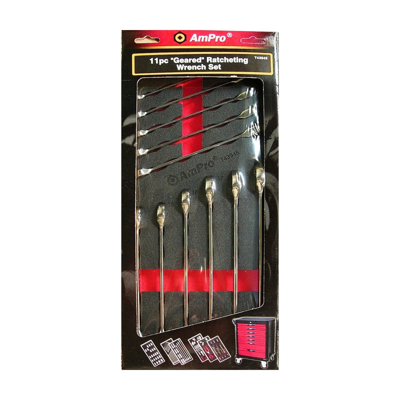 Amper Geared Metric Ratcheting Wrench Set 11 Piece T43945 — image 1