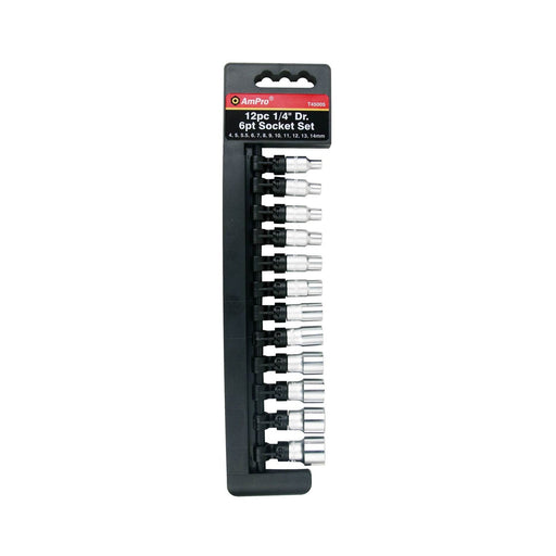 Ampro 1/4" Drive Metric Socket Set 12 Piece T45005 — image 1