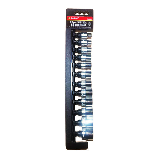 Ampro 3/8" Drive Socket Metric 12 Piece (8-22mm) T45236 — image 1