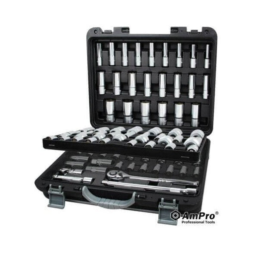 Ampro 1/2" Drive Metric and Imperial Socket Set 87 Piece T46173 — image 1