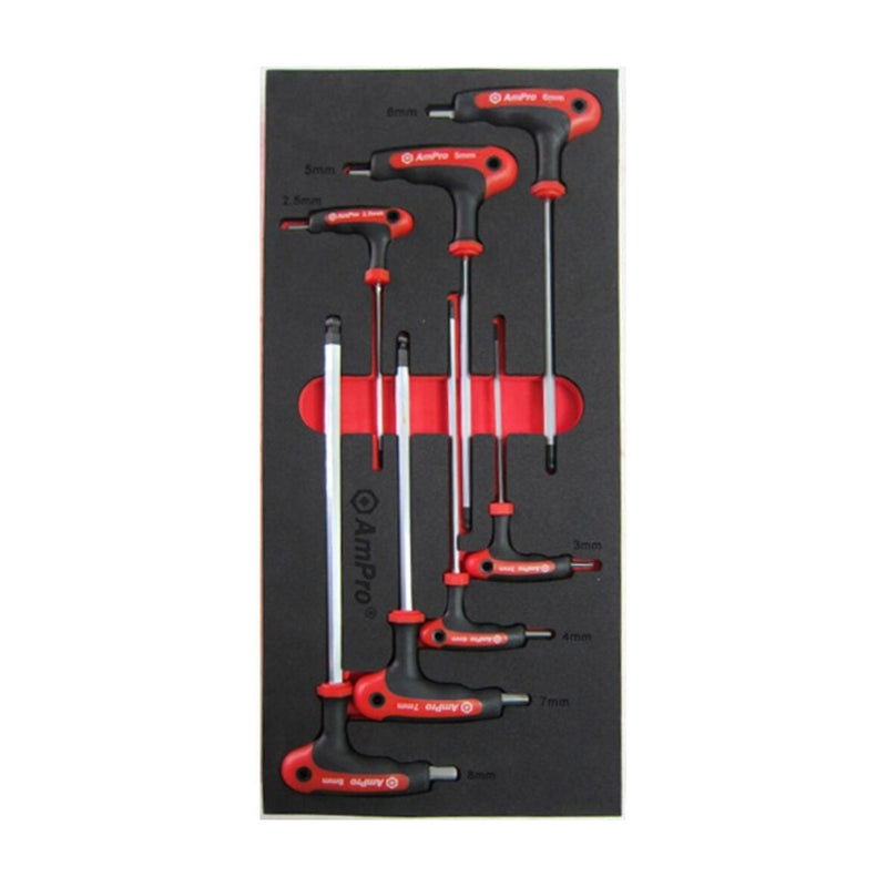 Ampro T Handle Metric Hex Wrench Set 7 Piece TS32908 — image 1