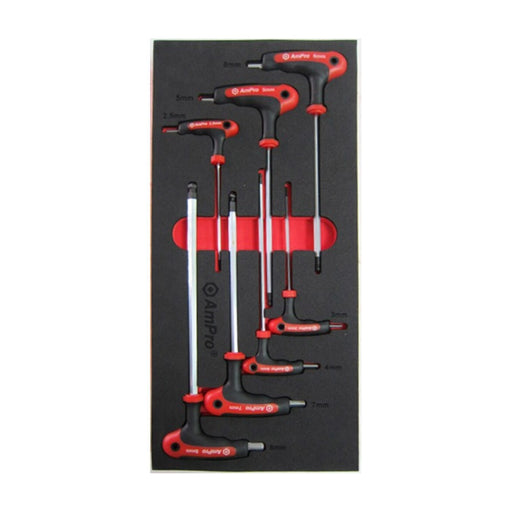 Ampro T Handle Metric Hex Wrench Set 7 Piece TS32908 — image 1