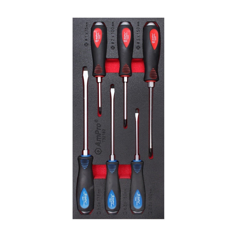 Ampro Go-Thru Screwdriver Set 6 Piece TS42182 — image 1