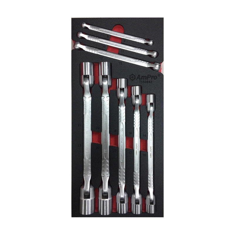 Ampro Swivel Metric Socket Wrench Set 8 Piece TS50943 — image 1