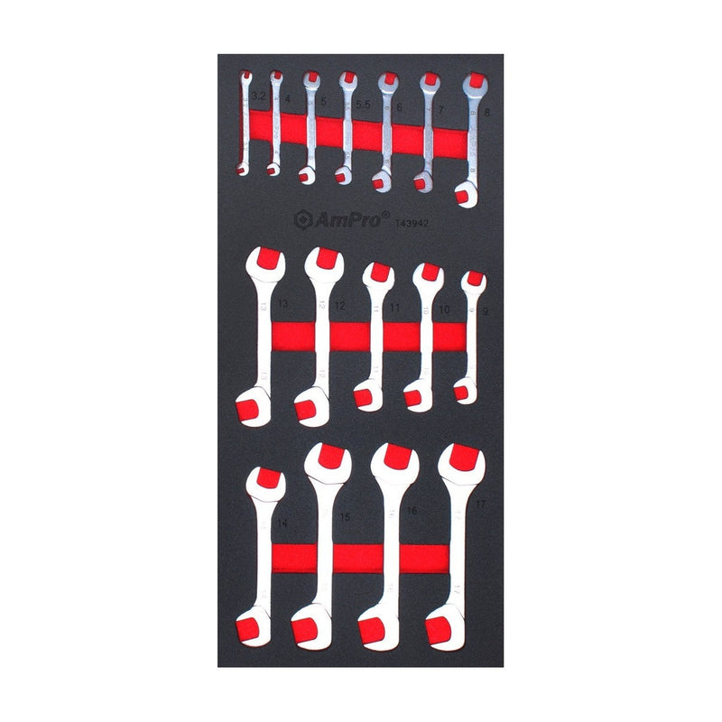 Ampro Mini Angle Open End Metric Wrench Set TS53942 — image 1