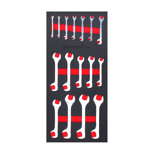 Ampro Mini Angle Open End Metric Wrench Set TS53942 — image 1