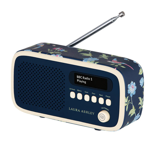 VQ Dexter DAB/DAB+ Digital & FM Radio Bluetooth Rechargeable Battery - Laura Ashley Elveden Navy — image 1