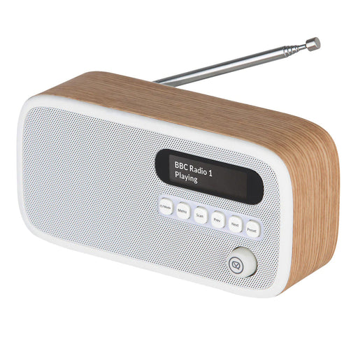 VQ Dexter DAB/DAB+ Digital & FM Radio Bluetooth Rechargeable Battery - Oak — image 1